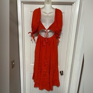 Cherry orange free people dress